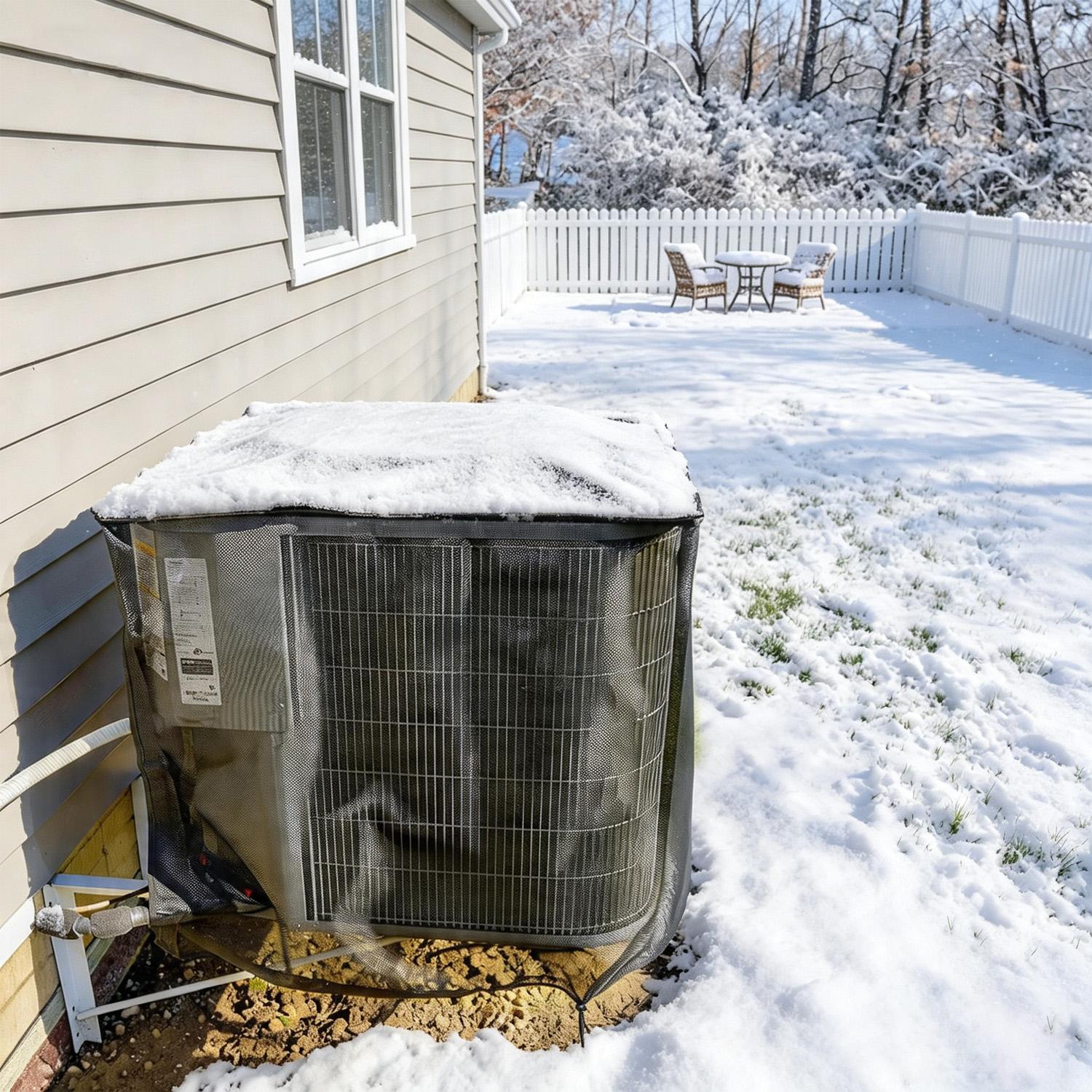 Air Conditioner Covers for Outside, Full Mesh With Detachable Waterproof Top, Breathable & All Seasons, Central AC Unit Protector Against Leaves, Weeds, Cottonwood and Debris(4 Sizes)