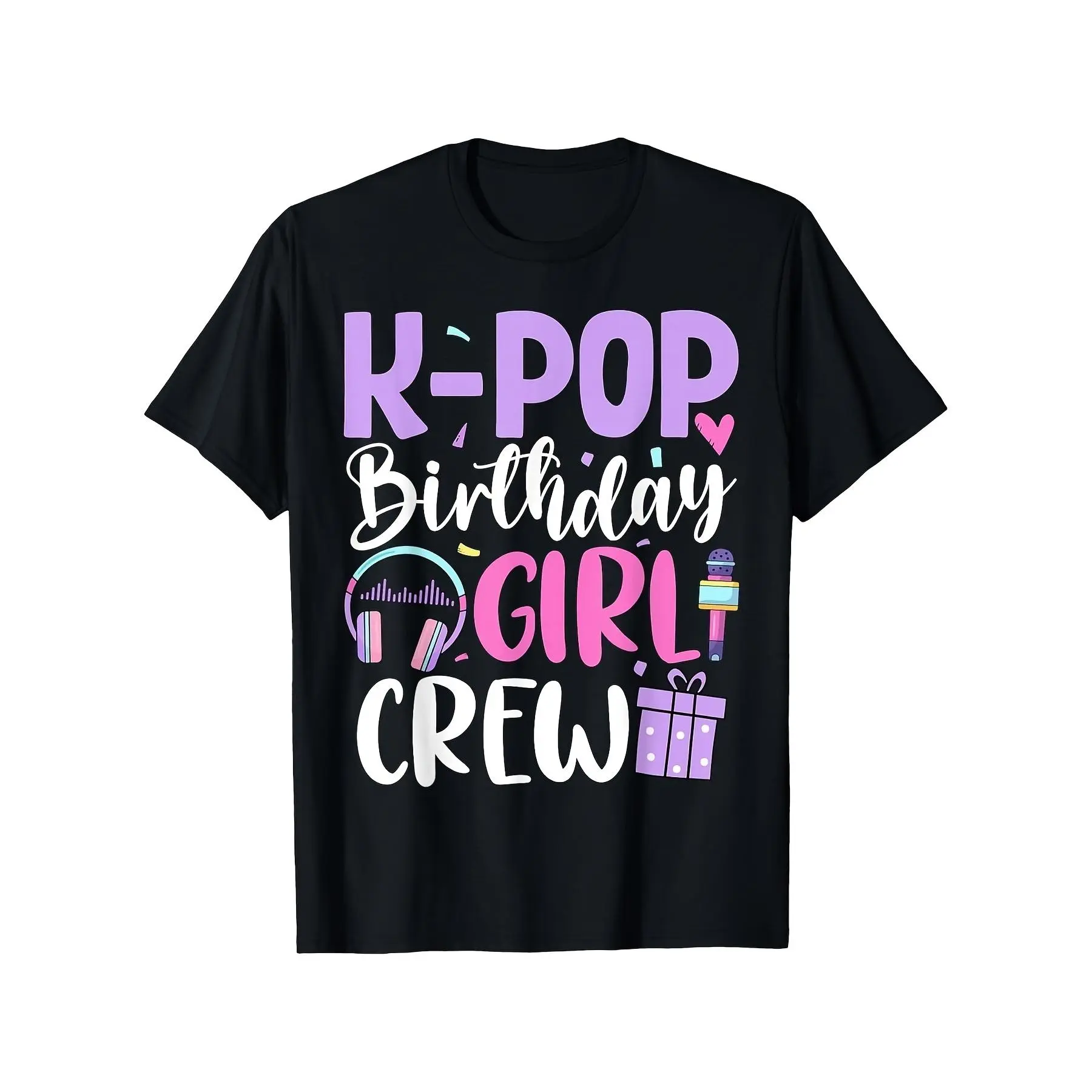 Men's 100% Cotton Shortsleeve Graphic Tee - Vintage Crew Neck, Moisture-Wicking, Soft Breathable Casual Fit, Kpop Birthday Celebration Printed Summer Essential T-Shirt