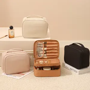 New Cross-Border Toiletry and Makeup Tool Storage Bag with Dividers, Portable Oxford Cloth Fashionable Handheld Makeup Bag for Outings