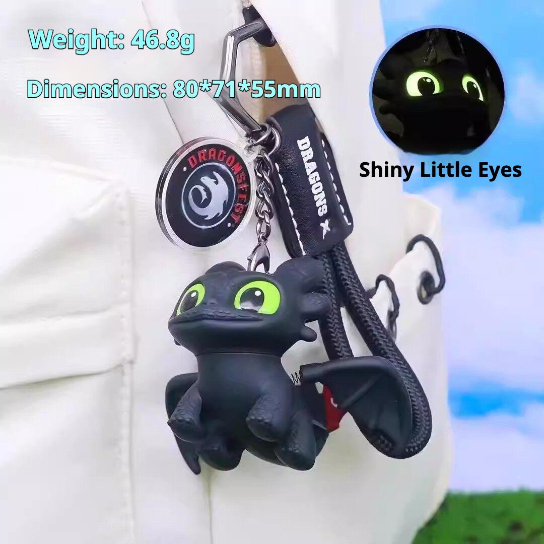Light-Up toy  Cartoon Dragon Eye Keychain toy with LED Light – Cute PVC Dragon Bag Charm for Keys, Backpacks, Purses & Gifts, Fun Flashing Eye Light Accessory