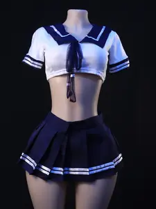 Flirty & Sweet Schoolgirl Style Lingerie Set - JK Inspired, Easy Access Design, Pure Aesthetic, Polyester Material, Perfect for Everyday Wear