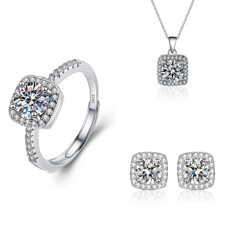Luxury 3 piece 1 carat square bag set
