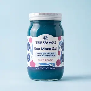 True Sea Moss Blue Spirulina and Raspberry Irish Sea Moss Gel – Rich in Essential Minerals & Vitamins – supports vitality