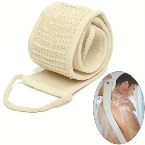 Natural Soft Exfoliating Loofah Body Skin Health Cleaning Tool, 1 Count Bath Shower Unisex Massage Spa Scrubber, Scrubbing Strap for Home Use