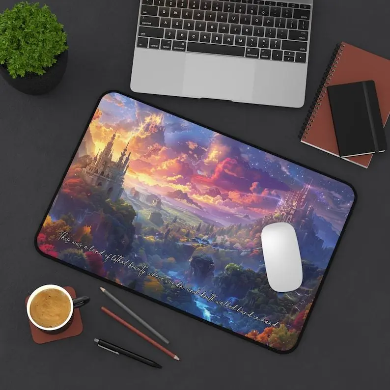 Terrasen Prythian Landscape Desk Mat Throne of Glass Bookish Home Office
