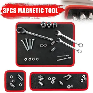 Magnetic Tool Mat & Holder | 12.8"x9.8" Flexible Magnetic Tray for Garage Workshop, Scratchproof PVC Surface with Non-Slip Grip | Auto Repair, Toolbox Organizer for Mechanics & DIY