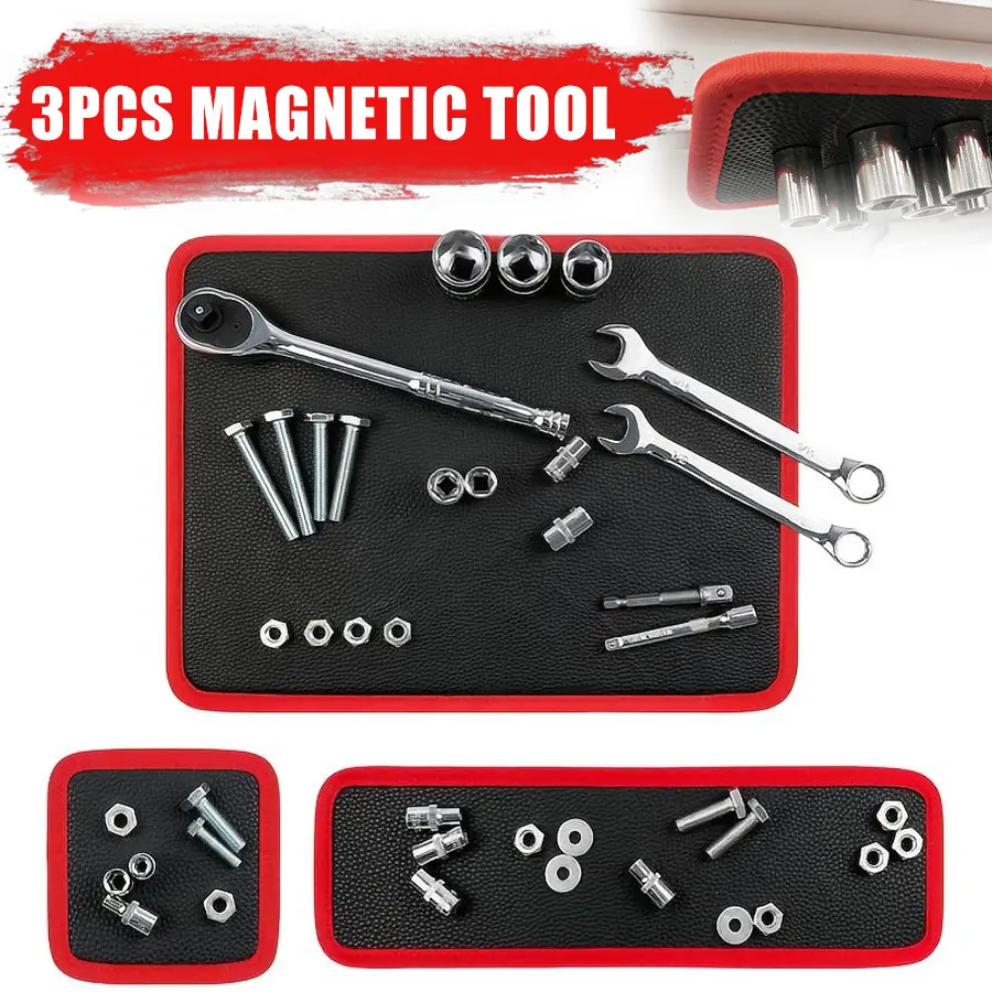 Magnetic Tool Mat & Holder | 12.8"x9.8" Flexible Magnetic Tray for Garage Workshop, Scratchproof PVC Surface with Non-Slip Grip | Auto Repair, Toolbox Organizer for Mechanics & DIY