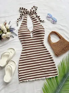 Elegant Boho Style Summer Mini Dress, Off-Shoulder Backless Design, Perfect for Beach Weddings, Graduations, Easter, Music Festivals