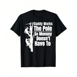 Dads Funny Electrical Lineman Gear |   Husband & Lineman Wife T-Shirt, Unisex Cotton Casual Round Neck Outdoor Short Sleeve T-Shirt with Slight Stretch, Slightly Elastic, 100%Cotton, S-XXXL y2k  outfits  men time   double print   Vintage Metalcore Graphic