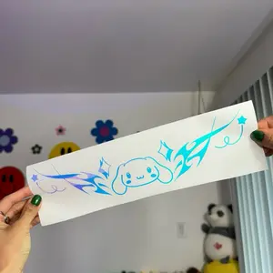 Cute Puppy Tramp Stamp Vinyl Decal for Car Laptop Window Bumper Sticker Fun Tribal Puppy Design Decal