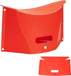 Folding Portable Camping Hiking Stool, Lightweight Collapsable Foldable Chair for Travel Gathering BBQ Subway Backpacking Outdoor Squatty Potty Ultralight Mini (Red)