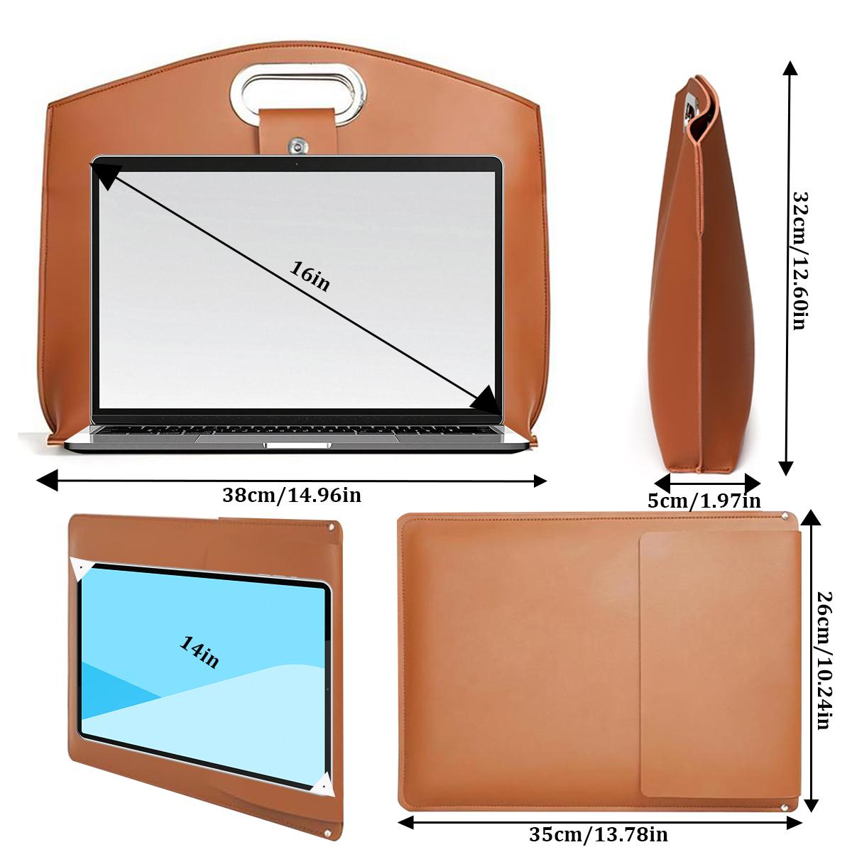 2-Pack Waterproof PU Leather Laptop Bags for 14-16 Inch Laptops, Versatile Work Briefcase for Women Compatible with MacBook iPad