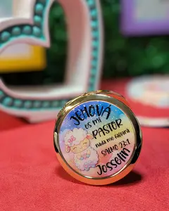 Espejo Personalizado Portátil | Salmo 23:1 -  Personalized Portable Mirror | Psalm 23:1