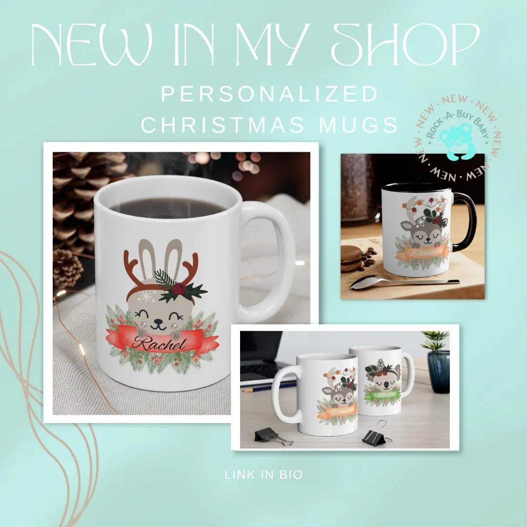 Personalized name Christmas Mug 11oz, Hot Cocoa Custom Gift, Super cute Holiday Mug Perfect for Hot Cocoa lover or a Coffee lover. Ceramic Classic Cup Glossy Printed