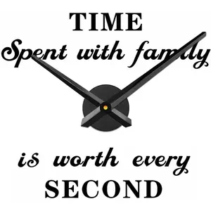 3D DIY Large Wall Clock Kit with Clock Hands Needles, Mechanism & Wall Sticker, Perfect Decorative Clock for Home Office Decor