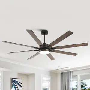 PARROT UNCLE  65 Inch Teresa Modern Double-sided Blades Ceiling Fan with Remote Control and Color Temperature 3000/4000/5000K LED Light