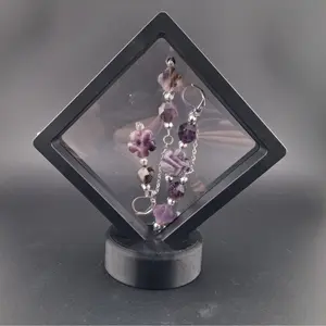 Amethyst Flower Earrings with 925 Sterling Silver Hooks