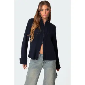 Oversized Zip Up Turtle Neck Cardigan Oversized Zip Up Turtle Neck Cardigan