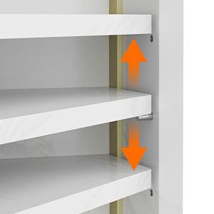 【GARVEE】Industrial Corner Wine Cabinet, Removable Rack & Glass Holder - Gold