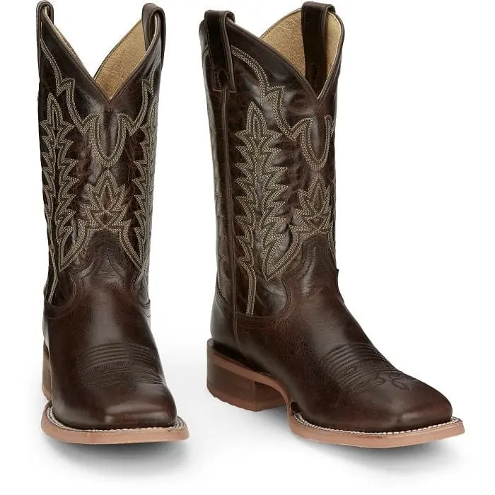Justin Men’s Classic Lyle Western Walking Boot (CJ2031) - Wide Square Toe, Closed Full Grain Cowhide Upper, ¾ Welt Construction, Flexible Rubber Sole, Decor-Accented, Stitched Detail, Block Heel, Removable Orthotic Insole, Business Office Walking Shoes, F