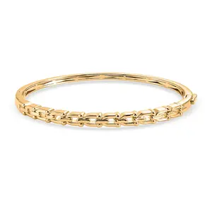 Bangle Bracelet in 18K Yellow Gold Plated Bronze 7.25 In