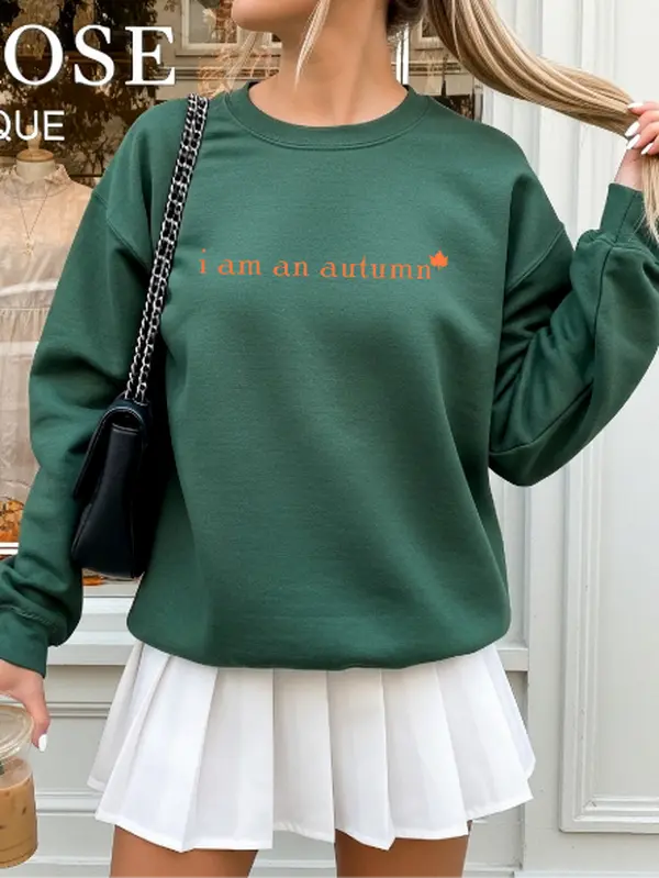 i am an autumn ~ Embroidered Unisex Crewneck Sweatshirt Stitched in the USA