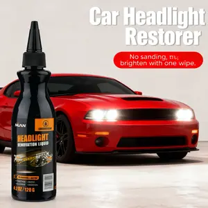 NUAN Car Headlight Restoration Kit 120g Repair Liquid Headlight Cleaner Polish for Oxidation Yellowing Foggy Hazy Cloudy Lenses Scratch Repair Clear Finish