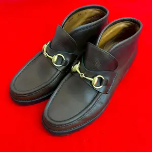 Pre-owned GUCCI Others Small Leather Goods Horsebit Leather Boots