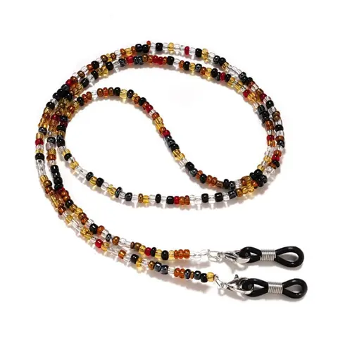 Boho Style Random Print Beaded Eyeglass Chain, Fashion Eyeglass Chain for Women & Girls, Glasses Holder Strap, Eyewear Accessories for Daily Use, Beading