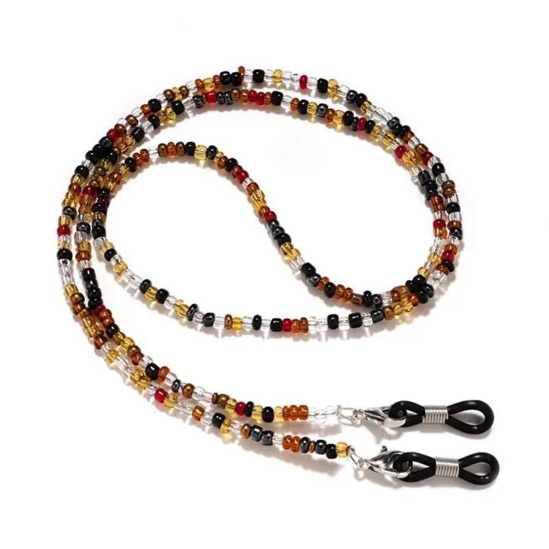 Boho Style Random Print Beaded Eyeglass Chain, Fashion Eyeglass Chain for Women & Girls, Glasses Holder Strap, Eyewear Accessories for Daily Use, Beading