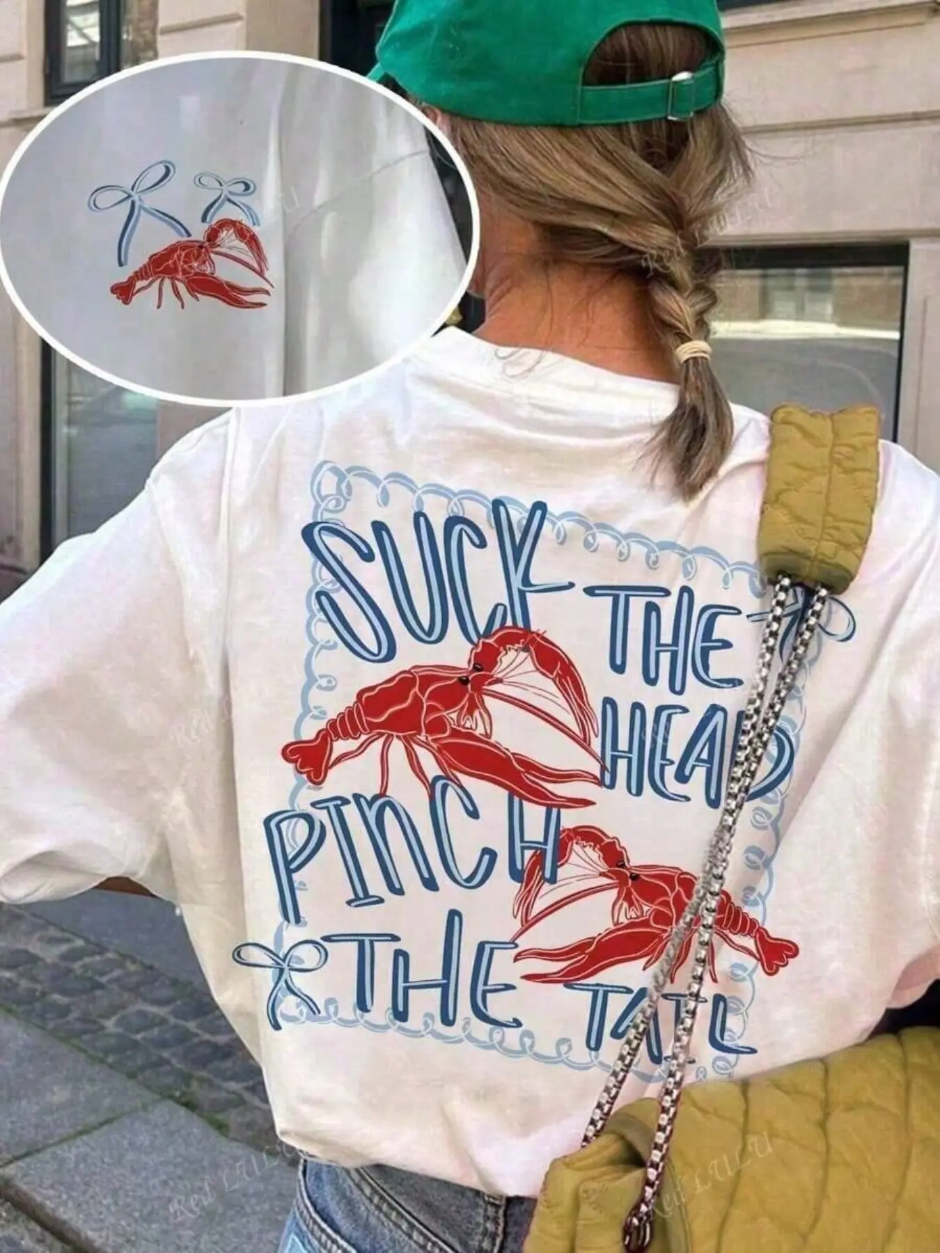 Crawfish Graphic Jersey Casual T-Shirt, Casual Everyday Tops, Funny Suck The Head Pinch The Tail Tee, Trendy Seafood Festival Streetwear Top, Lightweight Jersey Summer Beach Vacation Outfit, Retro Louisiana Crawfish Print Shirt for Women Men