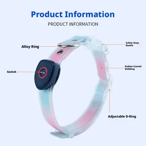 Waterproof LED Dog Collar Glowing Pet Collar for Dogs Night Safety Adjustable Silicone Collar