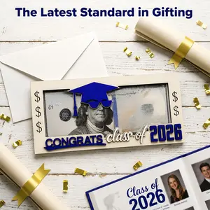 3pcs Graduation Money Holder, Graduation Gifts 2026, Wooden Money Cash Envelope Box for Class of 2026 Senior College University Graduates Student Holiday Gifts
