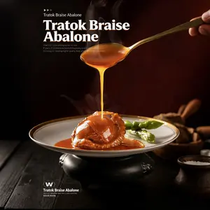 TRATOK Premium Canned Abalone Select Medium Abalone (5-Count) 15oz - Ready-to-Eat Braised Glazed Chinese Gourmet Seafood High-Protein
