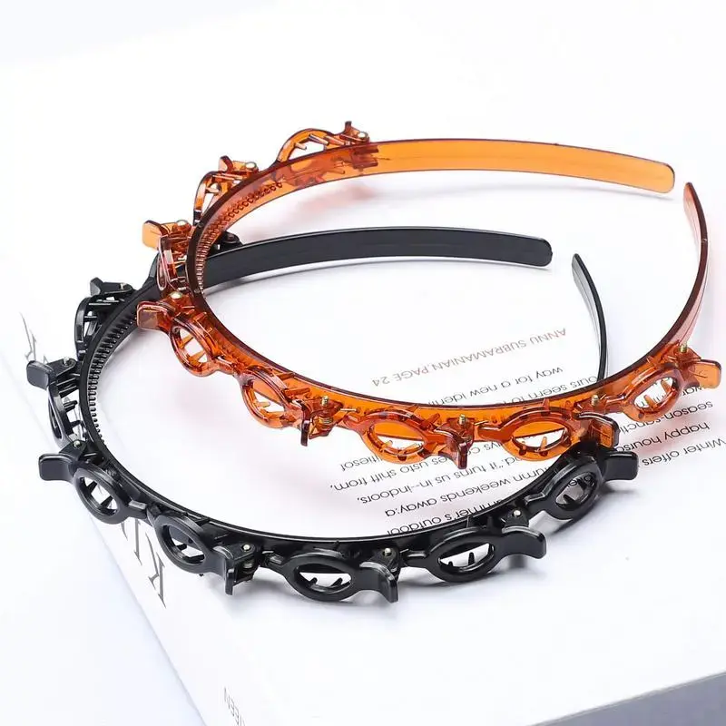 Women's Basic 2pcs Plastic Headbands - Novelty Multifunction Hair Hoop, Clip-On Minimalist Daily Fashion Hair Accessories, Ideal for Mother's Day, Headbands For Women, Female