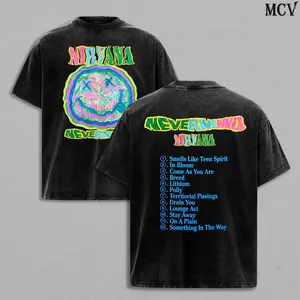 Nirvanaa Band Tee Washed – Nevermind 1991 Vintage Heavy Cotton Oversize Unisex Seattle Grunge Rock Graphic T-Shirt, Nirvanaa Hoodie & Sweatshirt Retro 90s Alternative Rock Streetwear Concert Tour Fan Merch Collector Top for Men and Women Fa