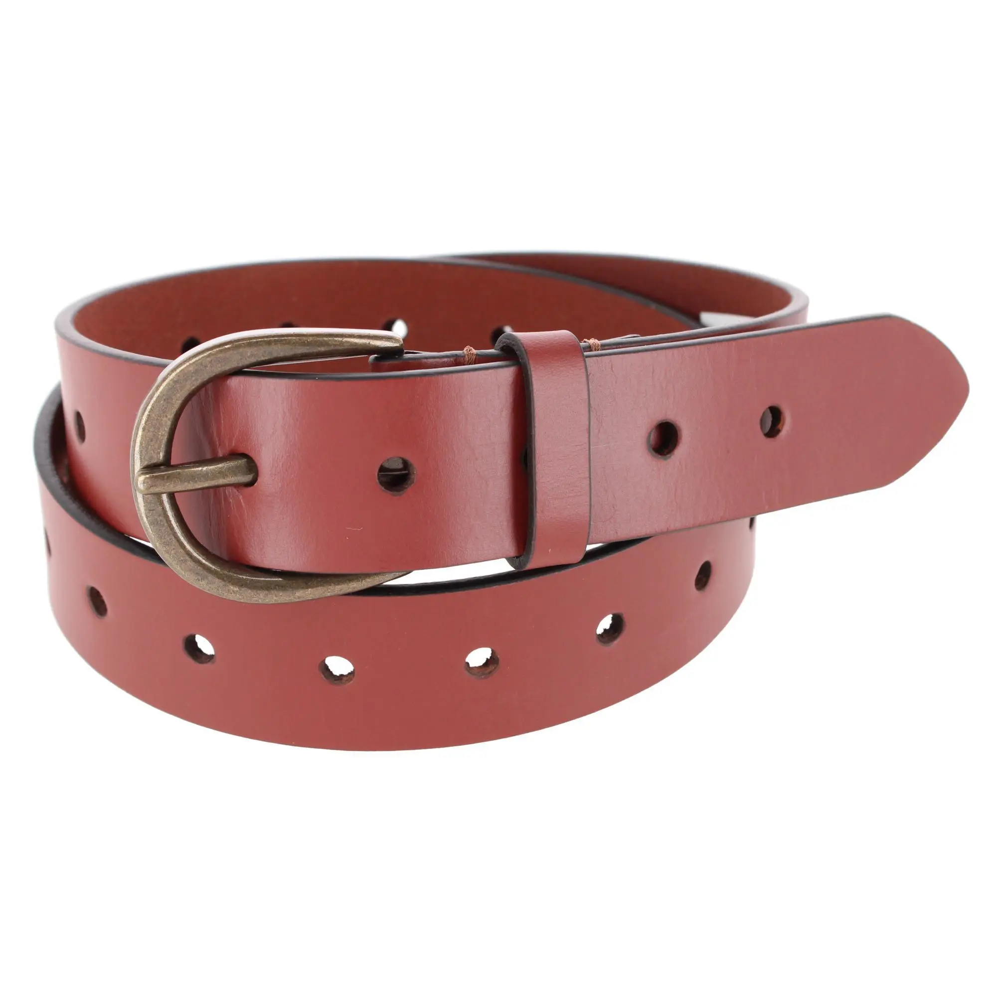 Timberland Female 32mm Oval Buckle Heavy Duty Casual Leather Belt with Holes Along Strap, Perforated Accessory for Everyday Outfits, Waist Belt