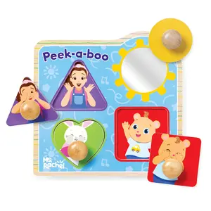 Ms. Rachel™ Wooden Peek-a-Boo Jumbo Peg Puzzle – 4 Pieces Ms. Rachel™ Wooden Peek-a-Boo Jumbo Peg Puzzle – 4 Pieces