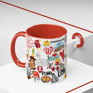 Peruvian Coffee Mug, Peruvian Souvenir, Colorful South American Traveler Gift
