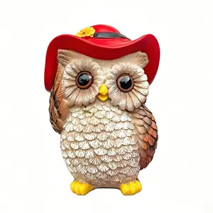 Realistic Resin Owl Figurine - Cute Indoor-Outdoor Home Decor, Balcony Garden Ornament, Small Outdoor Scenery Statue