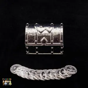 2.2" Silver Treasure Chest Arras Box Set with Hearts