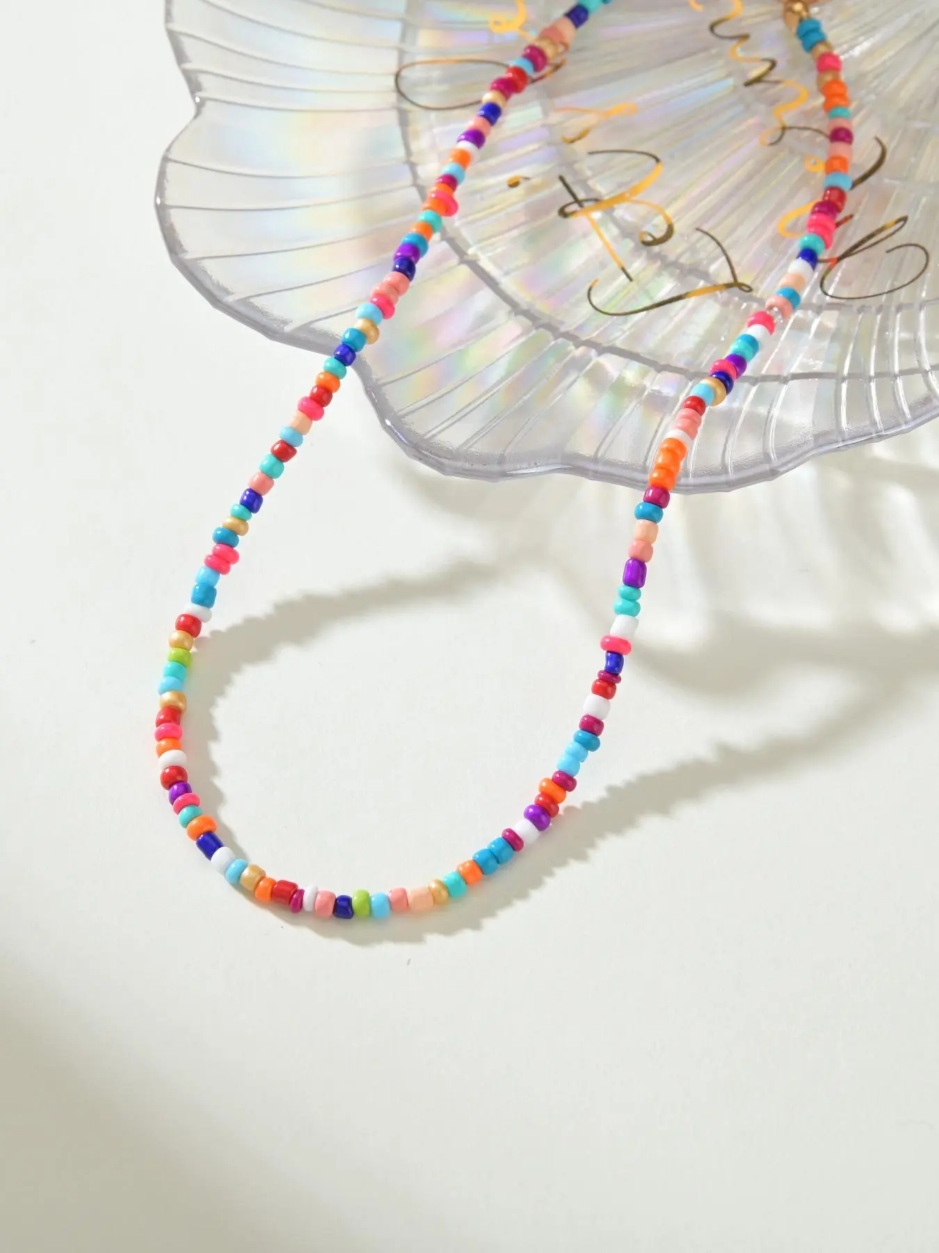 Colorful Beaded Necklace, Fashionable Adjustable Beaded Design Necklace for Women & Men, Statement Necklace, Fashion Jewelry for Party, Daily Clothing Decor, Trendy All-match & Exquisite Jewelry for Birthday Gift