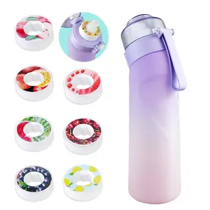 Sports Water Bottle with Flavor Pods (1 Set), 650ml Large Capacity Sports Water Bottle, Simple Water Bottles for Home Office School