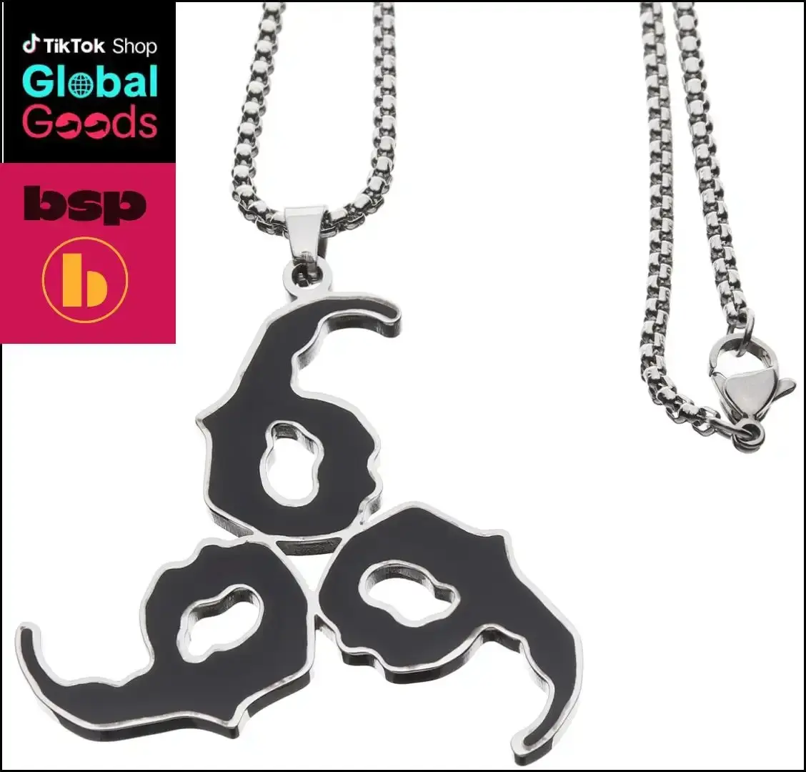 Stainless Steel Juice Logo Pendant Chain Necklace - Hiphop Hoodie Accessory, Fashion Costume Jewelry for Couples, Men's Fashion Accessories, Chain Necklaces