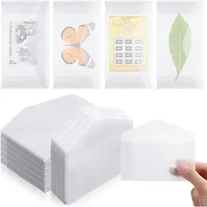 200 Pcs Glassine Envelopes 4.25 x 2.5 Inch Frosted Lottery Ticket Holders Translucent Mini Envelope Seed Stamp Coin Collecting Small Bag Bulk for Scratch Ticket Wedding Guest Craft