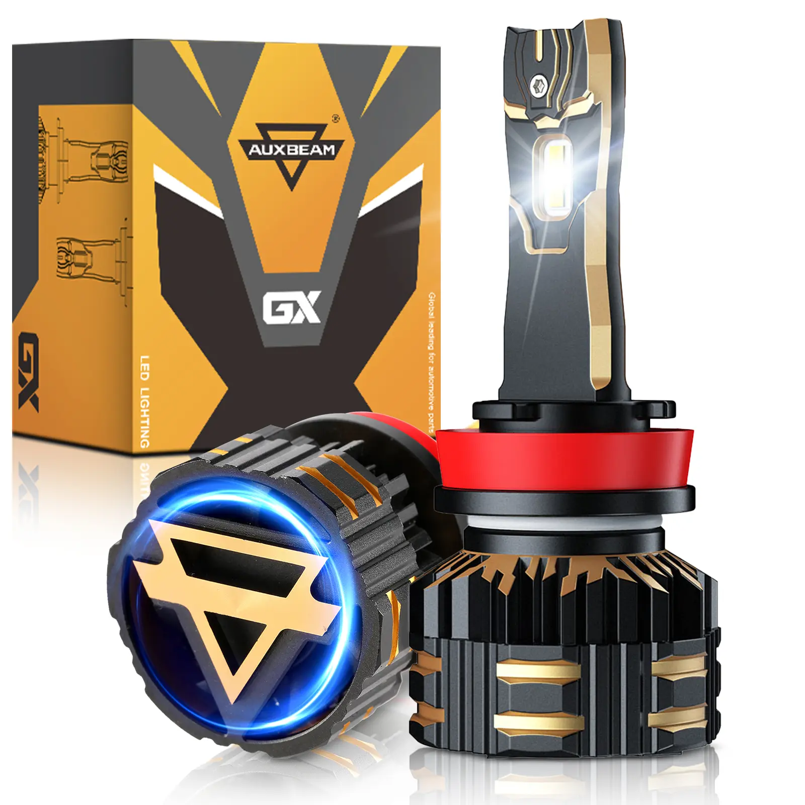 AUXBEAM GX Series  25000LM Luminous High Lumen,120W LED Headlight Bulbs - Led Car Lights, 6500K Cool White, 12000rpm Aluminum Alloy Fan Cool, Beam Focus, Plug-and-Play, Can-Bus Support for Most Cars, Outdoor Use Upgrade
