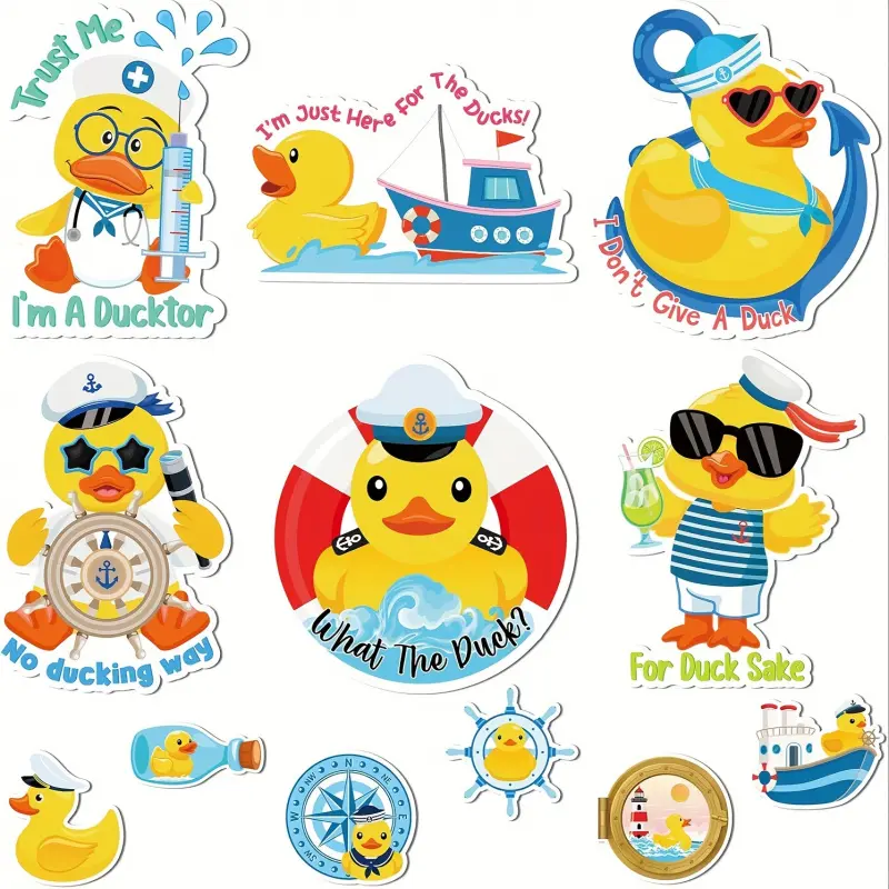 [Funny Duck Magnets] 12pcs Funny Duck Magnets - Waterproof & Reusable for Cruise, Refrigerator Decor Magnet, Fridge Magnets, Car Decor | Perfect for Parties & Events, Decoration