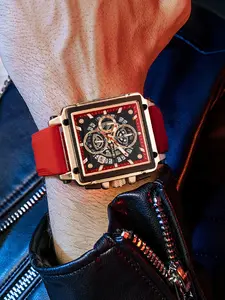 Men's Skmei Analog Quartz Watch, Waterproof 30m, Silicone Strap, Rectangle Dial, Business Style, Comfortable Wear, Gift Box Included, Casual Watch