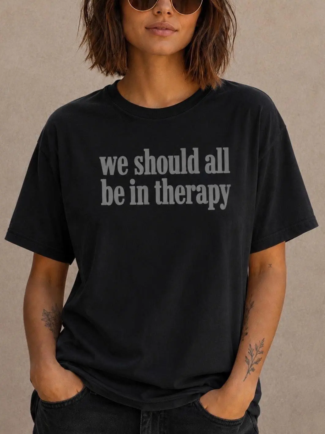 Organic THERAPY Cotton Tee, Funny Graphic T-Shirt, Mental Health Awareness Shirt, Sustainable Fashion, Eco-Friendly Top, Unisex Fit [GOTS + OCS Certified]
