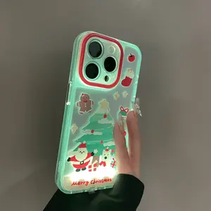 Christmas Themed Phone Case, Cartoon Design Compatible iPhone X/XR/XS MAX/11/12/13/14/15/16/17 Pro/Plus/Pro Max, Durable Protection & Festive Style, Perfect Gift for Christmas